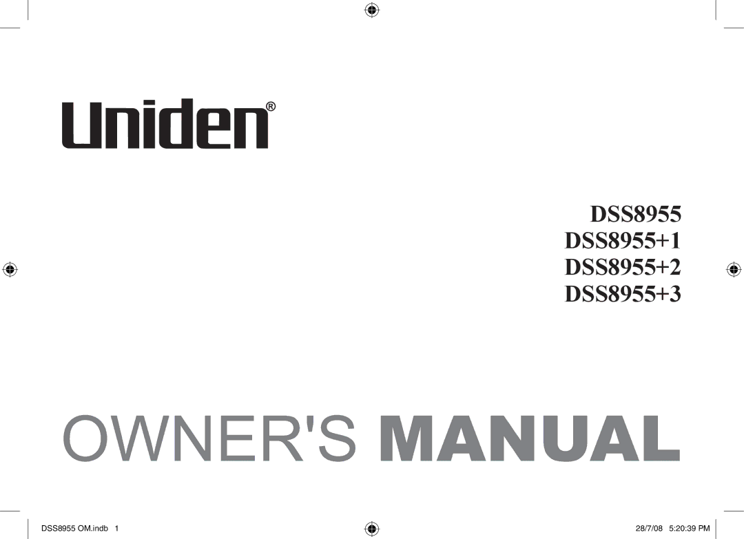 Uniden manual DSS8955 DSS8955+1 DSS8955+2 DSS8955+3 