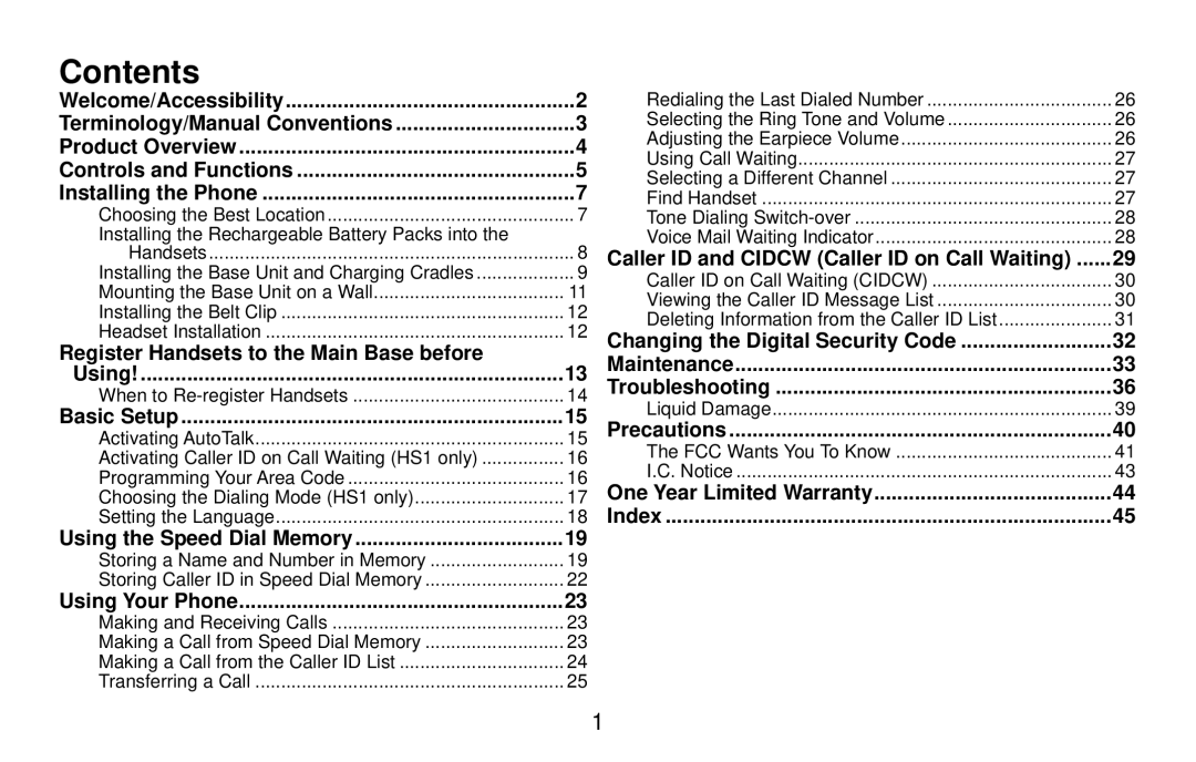 Uniden DX15686 Series manual Contents 