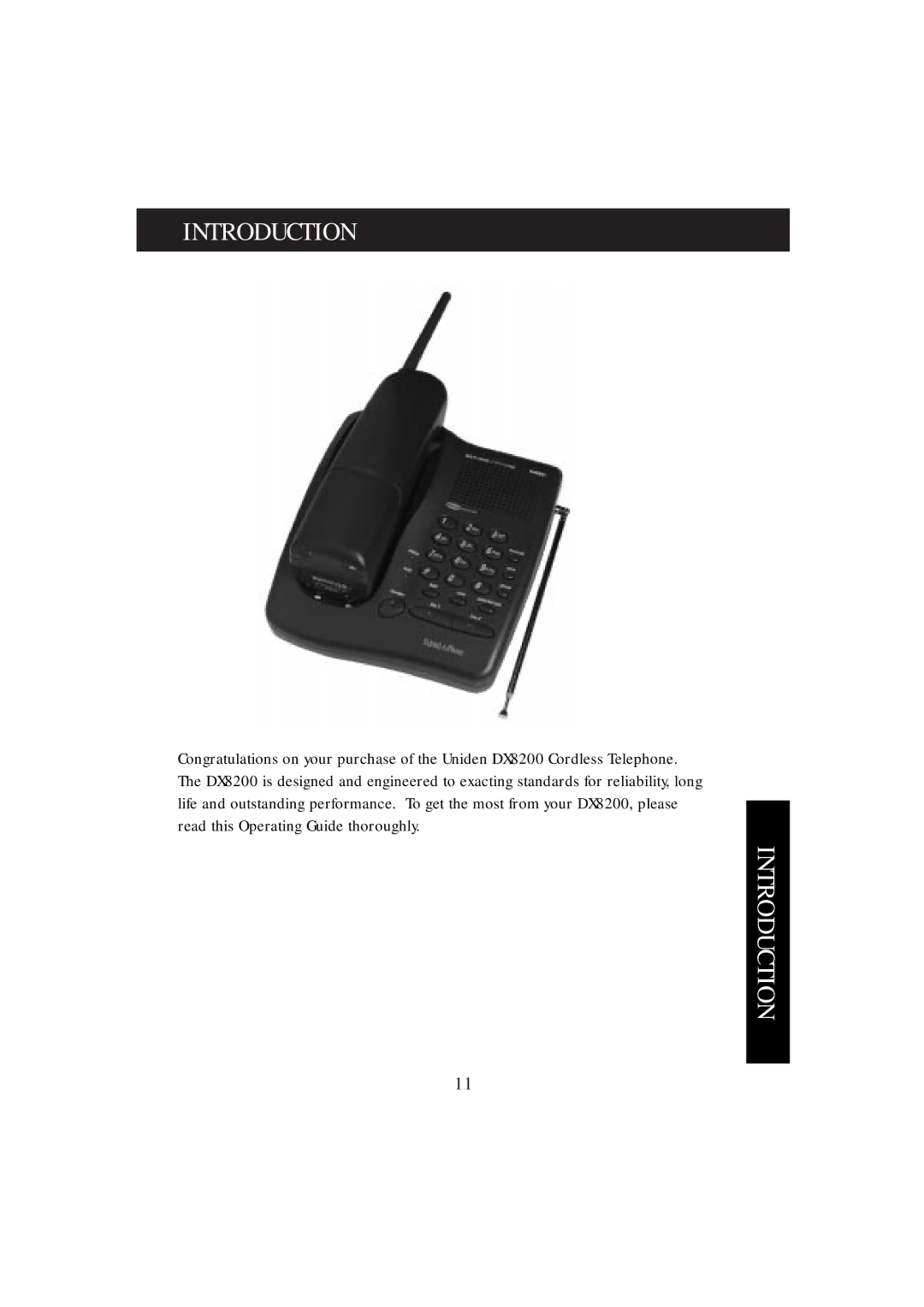 Uniden DX8200 manual Introduction 