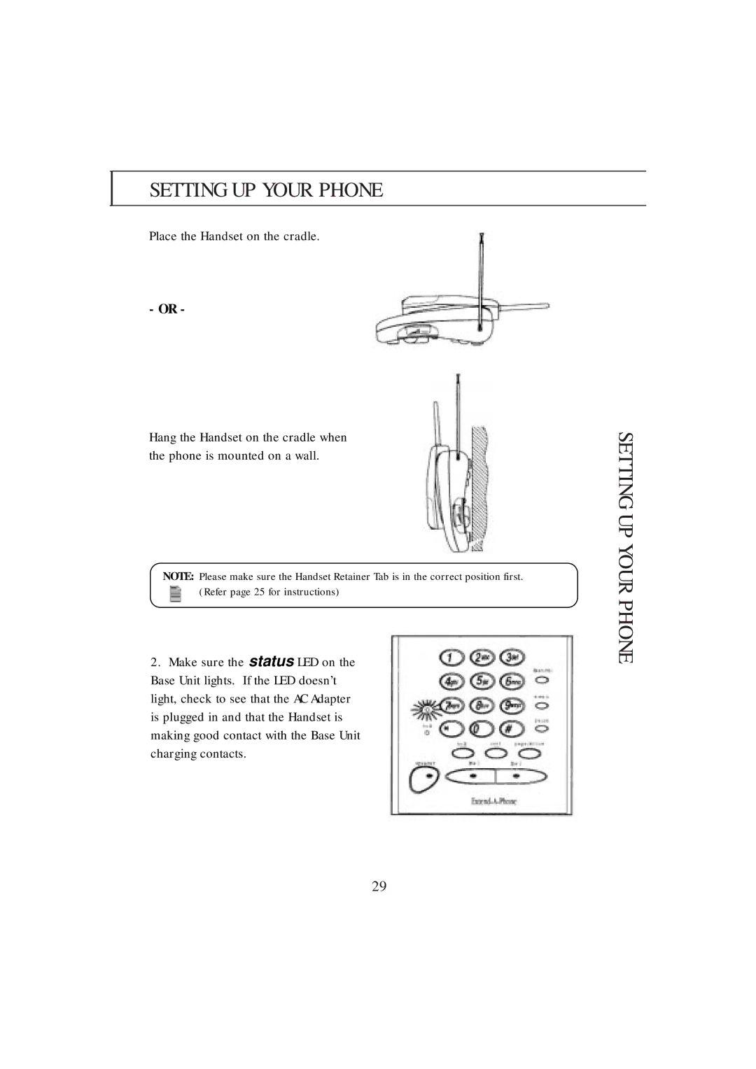 Uniden DX8200 manual Place the Handset on the cradle 