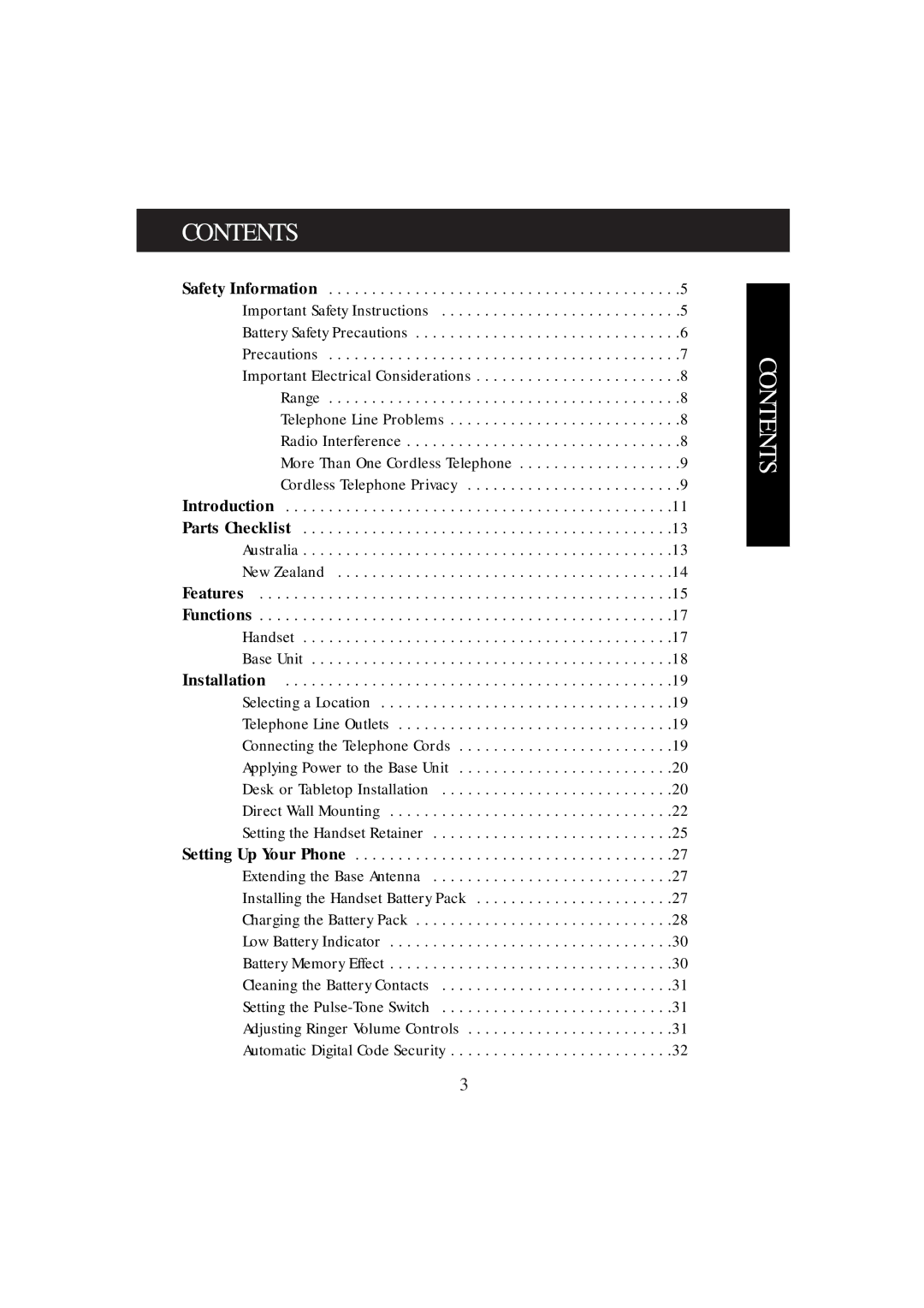 Uniden DX8200 manual Contents 