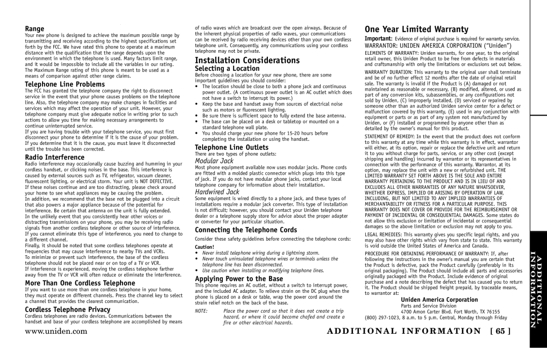 Uniden DXAI 5188-2 Series manual Installation Considerations 