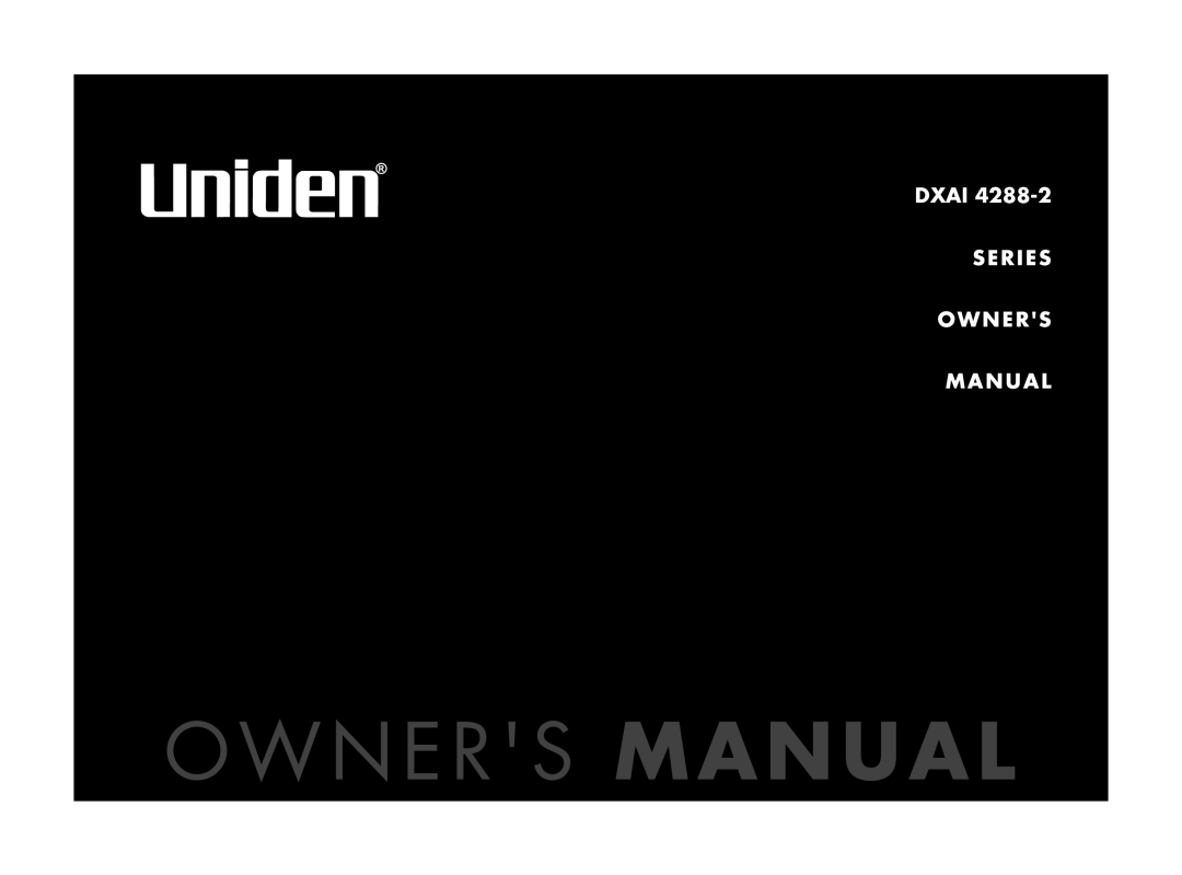 Uniden DXAI4288-2 manual Dxai 