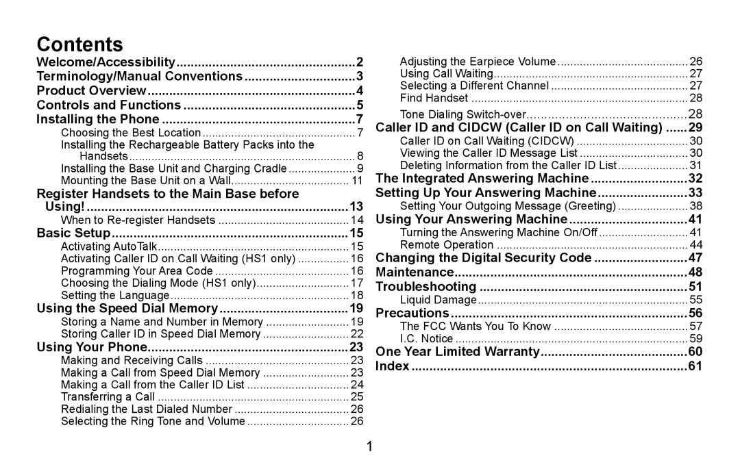 Uniden DXAI4588 manual Contents 