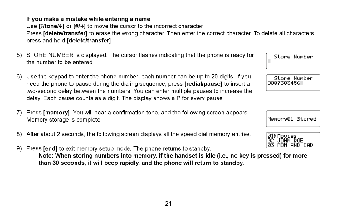 Uniden DXAI4588 manual If you make a mistake while entering a name 