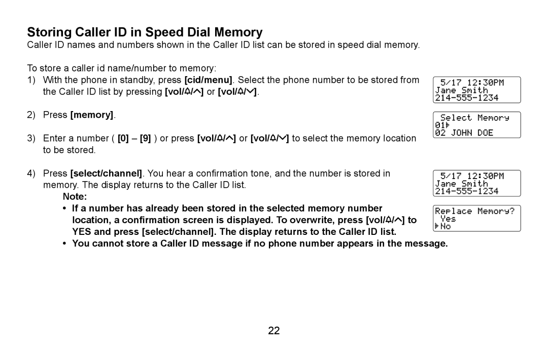 Uniden DXAI4588 manual Storing Caller ID in Speed Dial Memory 