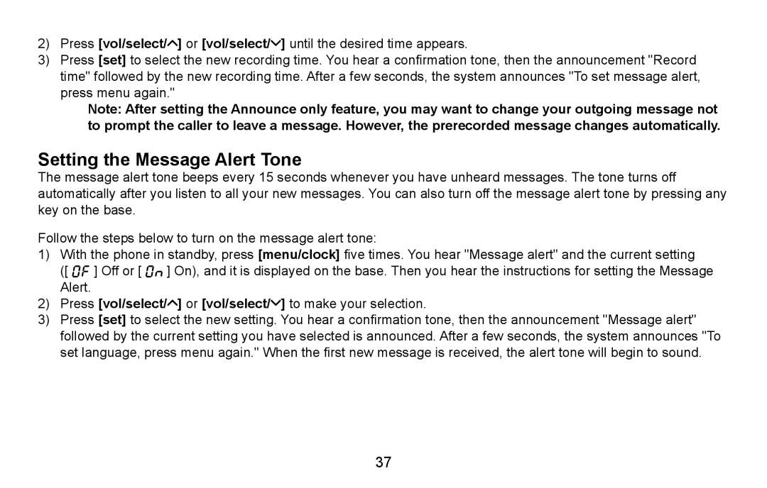 Uniden DXAI4588 manual Setting the Message Alert Tone 