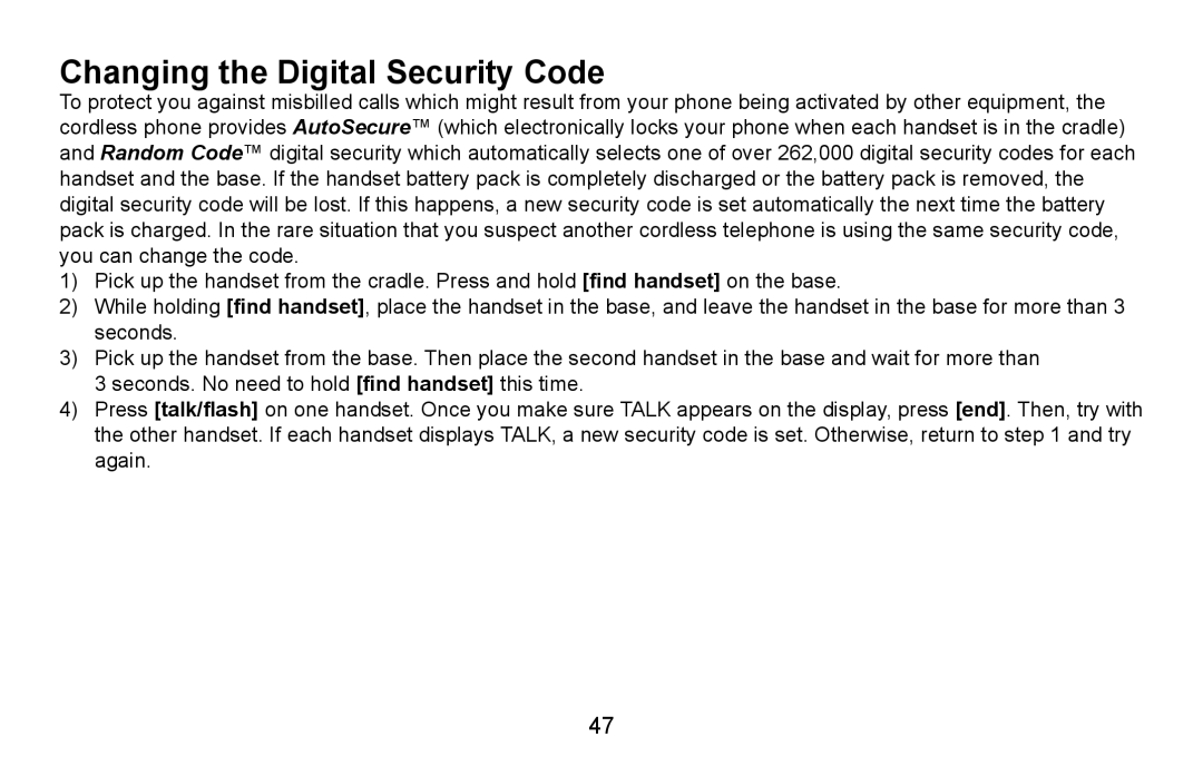 Uniden DXAI4588 manual Changing the Digital Security Code 