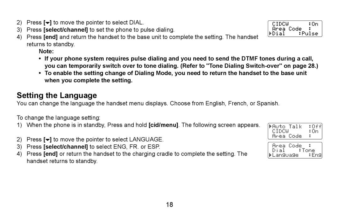 Uniden DXAI5688 manual Setting the Language 