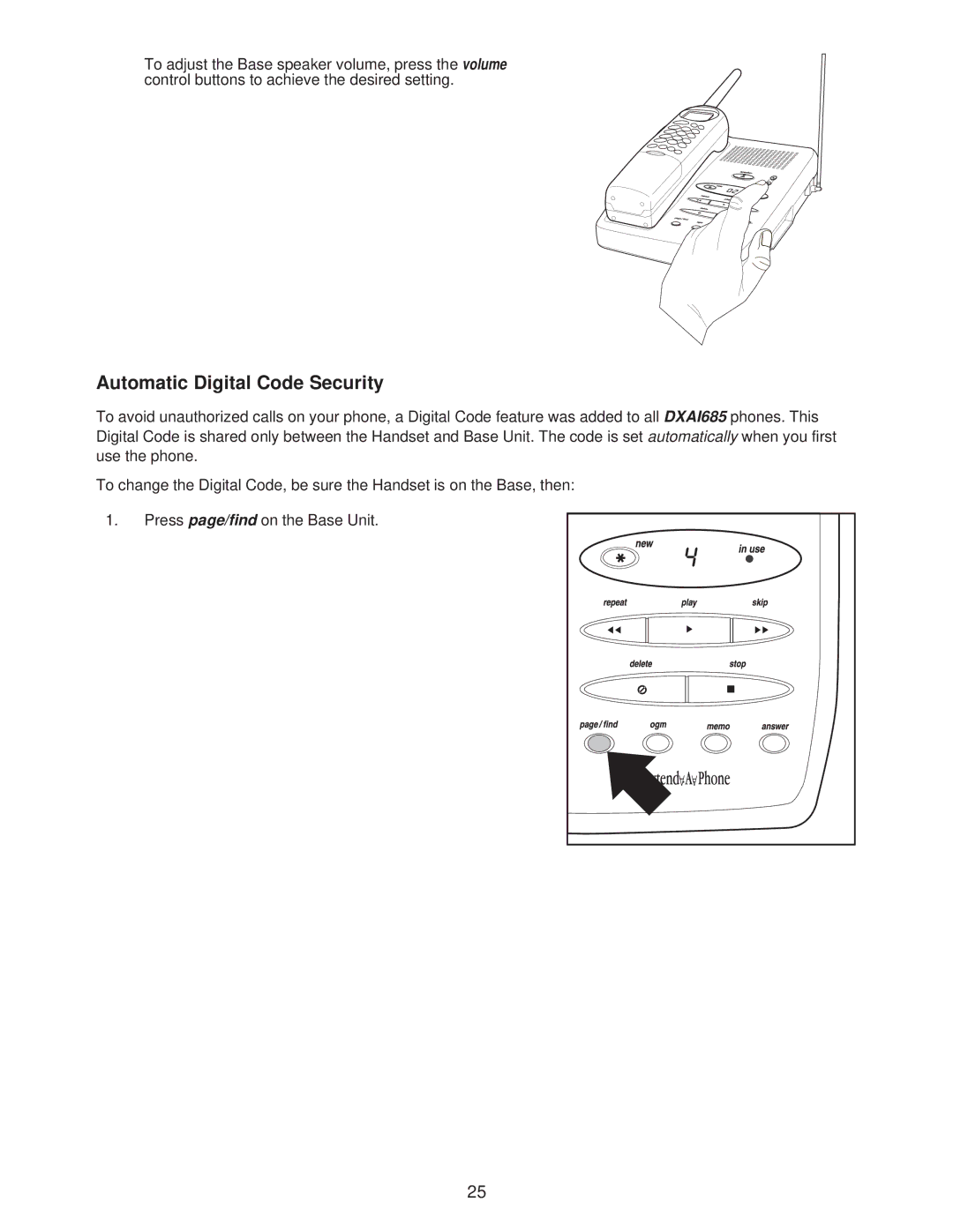 Uniden DXAI685 important safety instructions Automatic Digital Code Security 