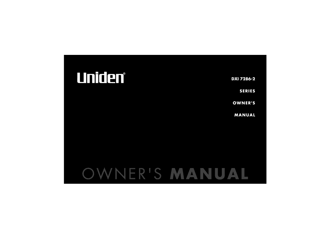 Uniden DXI 7284-2 Series manual 