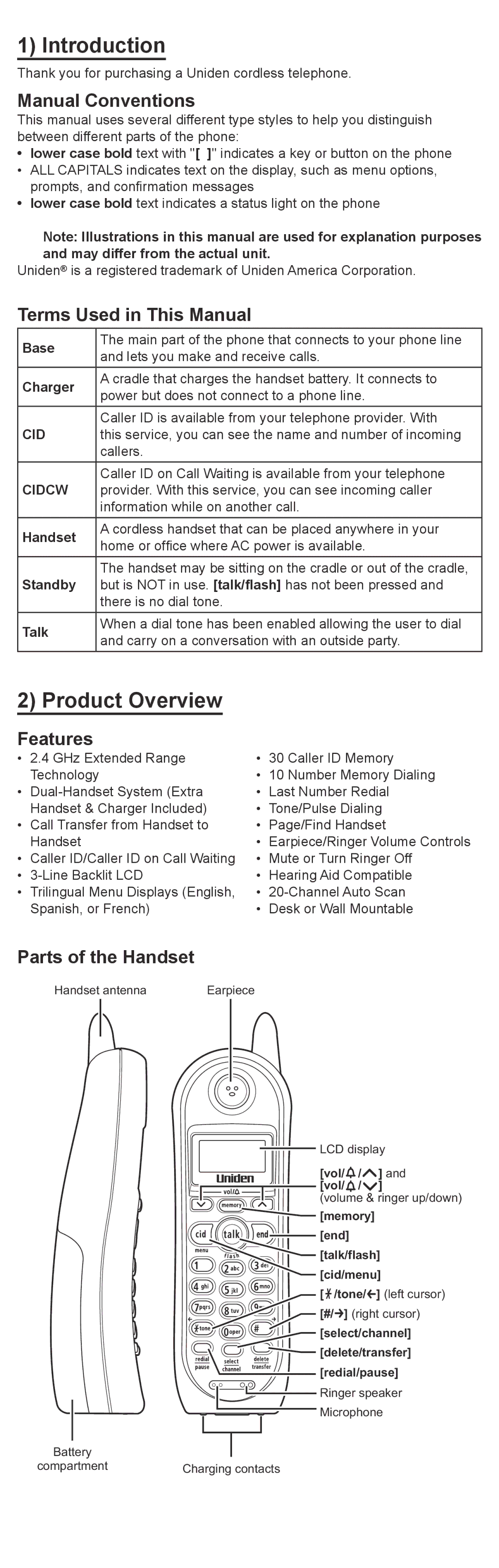 Uniden DXI4560, DXI4561 manual Introduction, Product Overview 