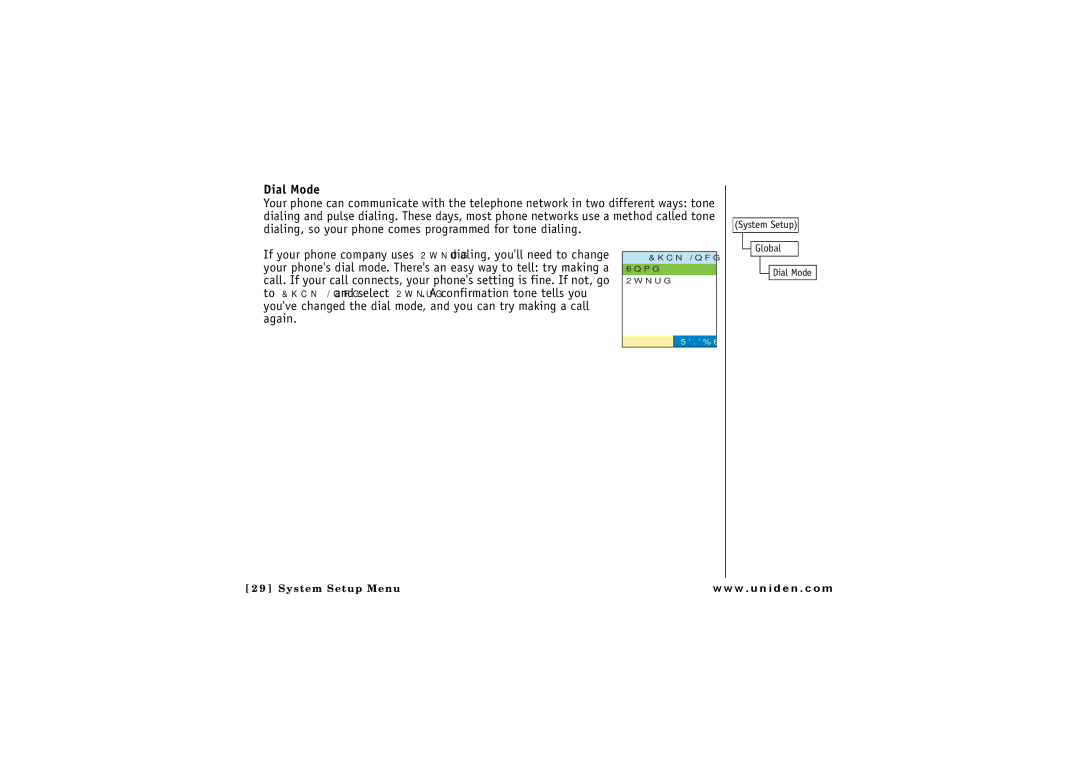 Uniden ELBT 585 owner manual Dial Mode 