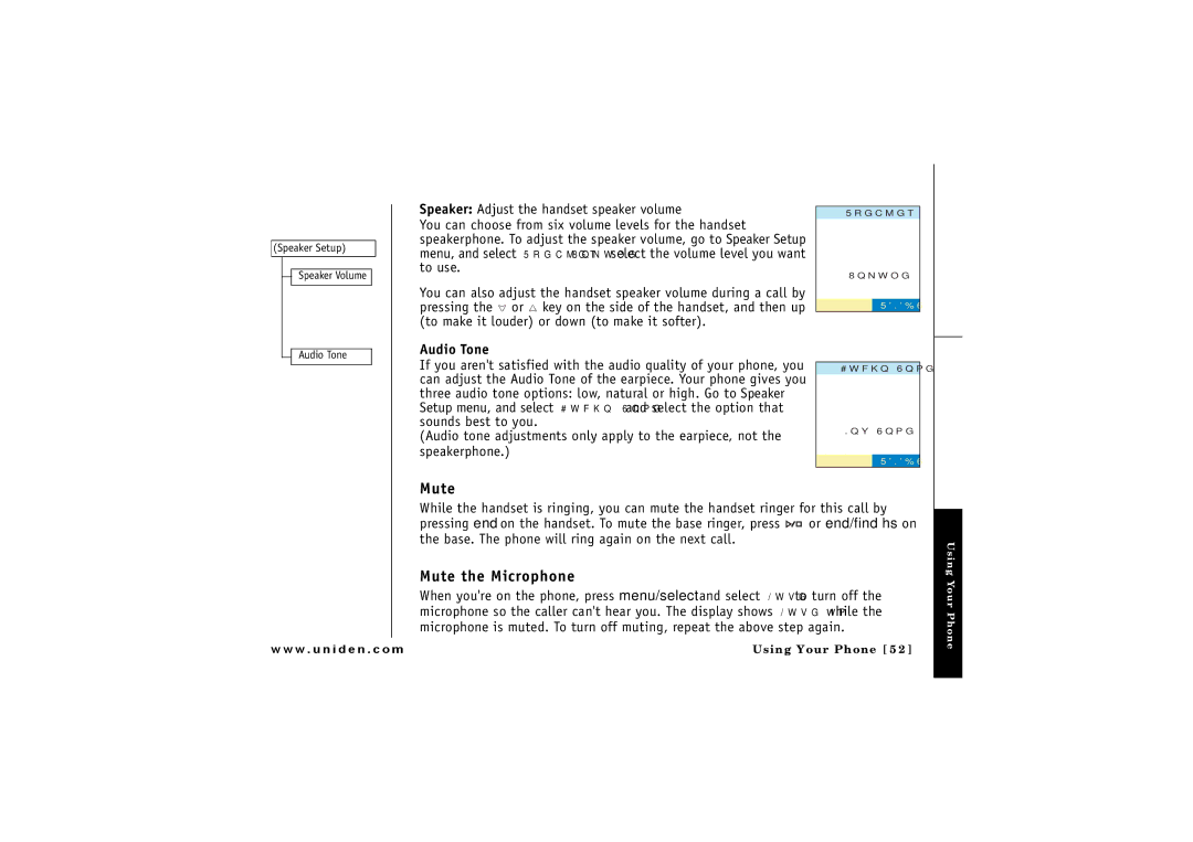 Uniden ELBT 585 owner manual Mute the Microphone, Audio Tone 