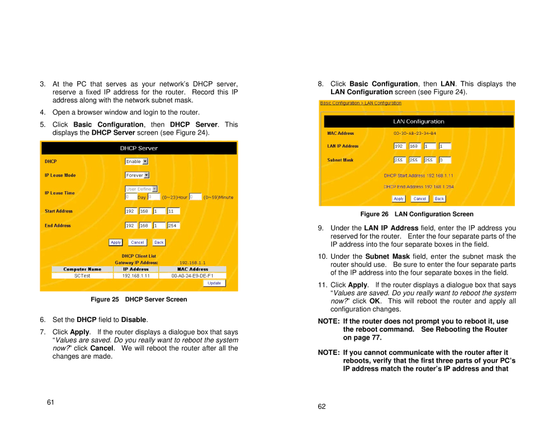 Uniden ENR1504 manual LAN Configuration Screen 