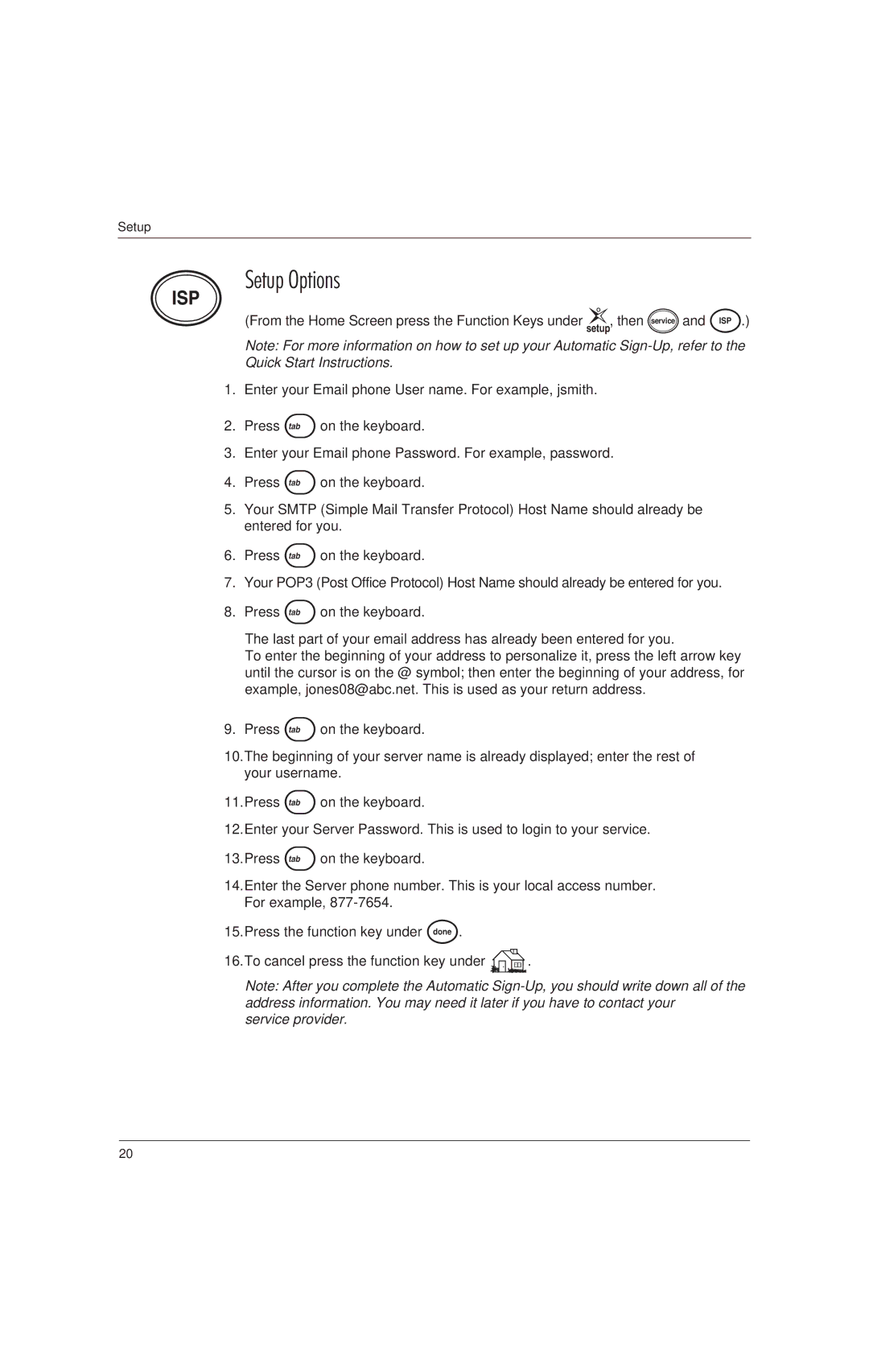 Uniden EP100, EP200 manual Setup Options 