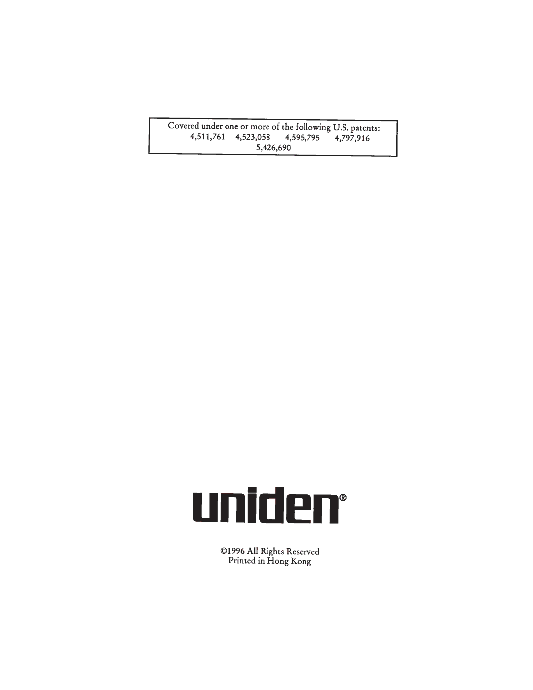 Uniden EX 945 manual 