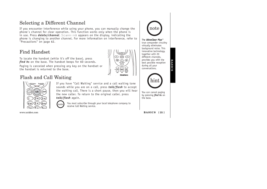 Uniden EXAI 5180 manual Selecting a Different Channel 