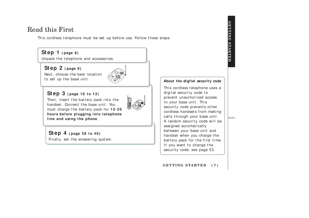 Uniden EXAI378 manual Read this First, 10 to, 38 to, About the digital security code 