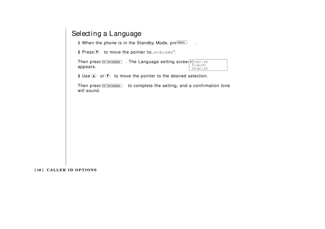 Uniden EXAI3985 manual Selecting a Language, Appears 