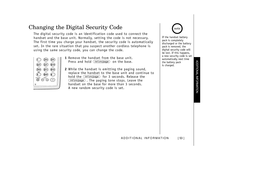 Uniden EXAI3985 manual Changing the Digital Security Code 