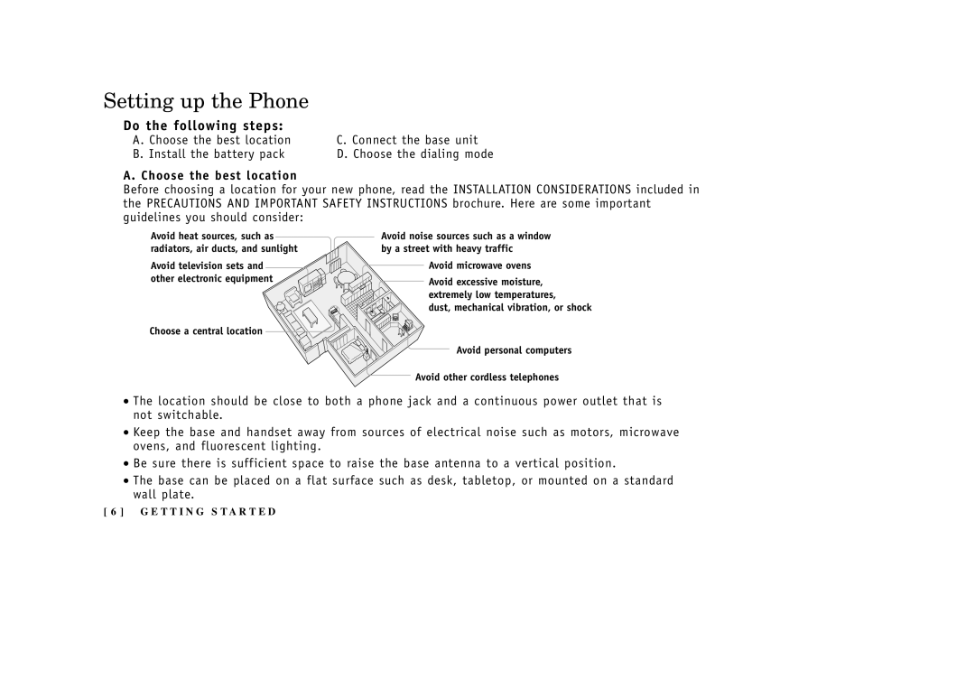 Uniden EXAI3985 manual Setting up the Phone, Do the following steps, Choose the best location 