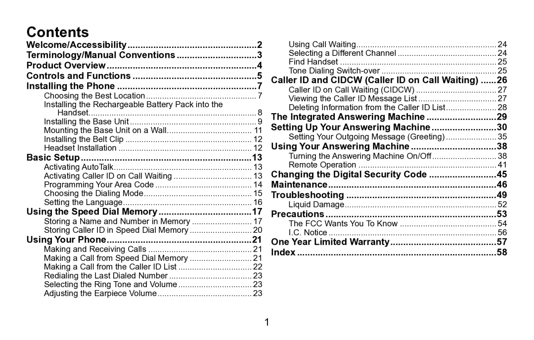 Uniden EXAI5680 Series manual Contents 