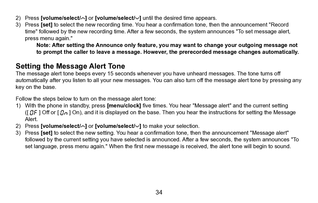 Uniden EXAI5680 Series manual Setting the Message Alert Tone 