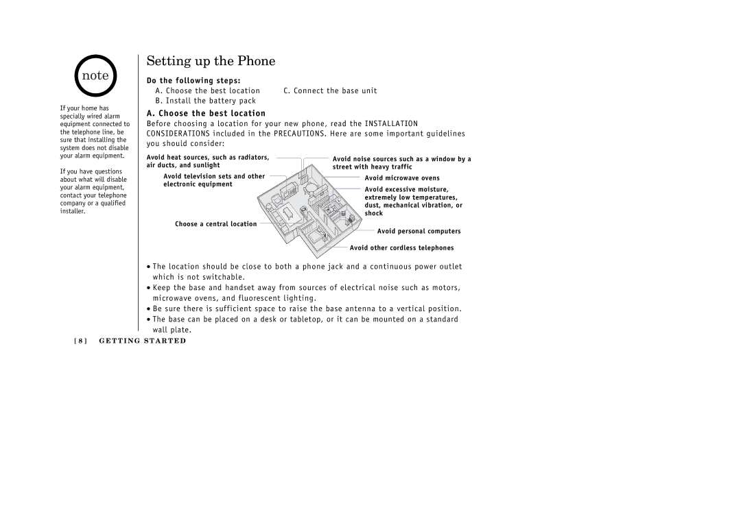 Uniden EXI 386 Series manual Setting up the Phone, Choose the best location, Do the following steps 