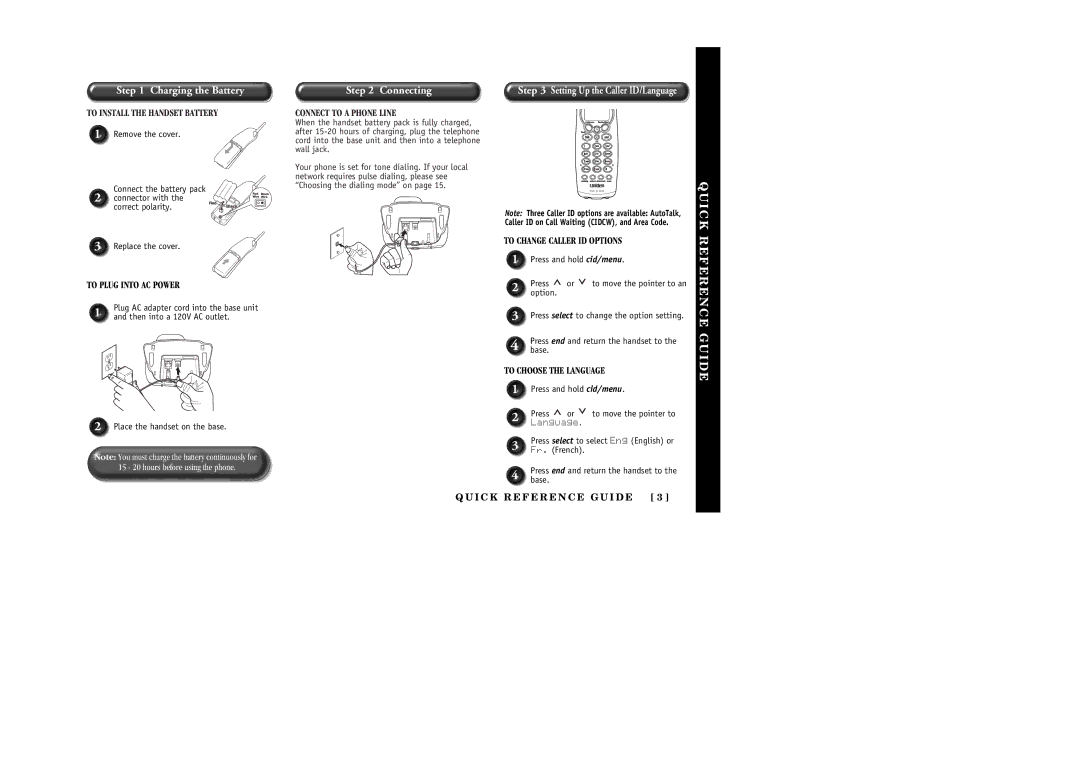 Uniden EXI 386 Series manual Quick Reference Guide 