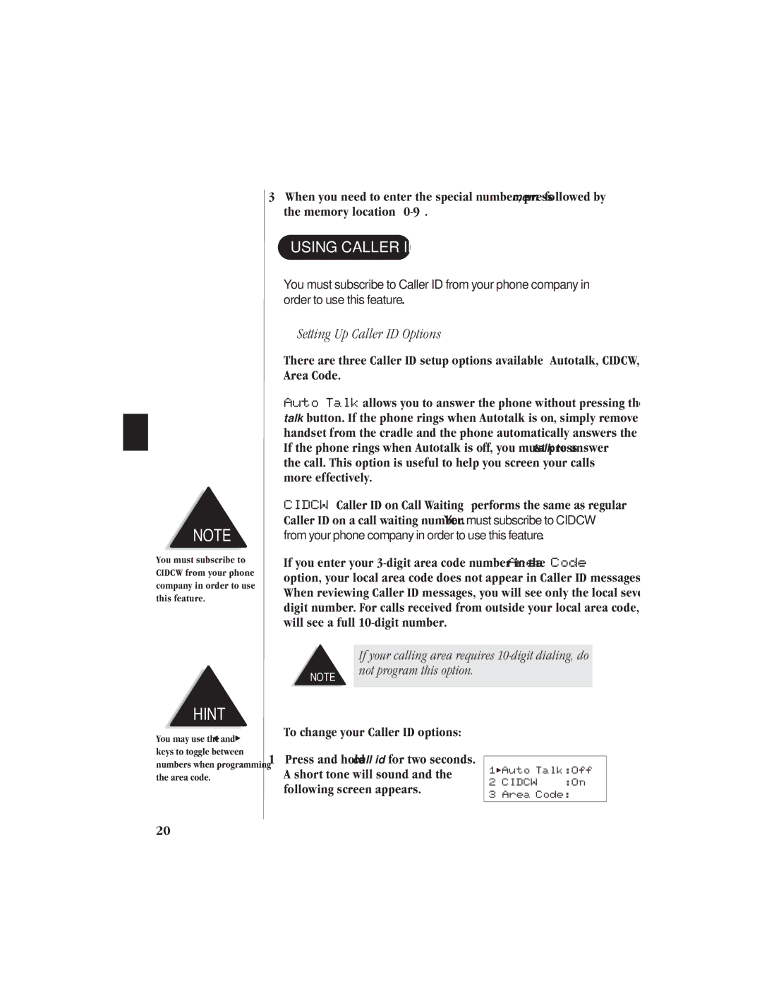 Uniden EXI 6960 manual Using Caller ID, Setting Up Caller ID Options, More effectively 