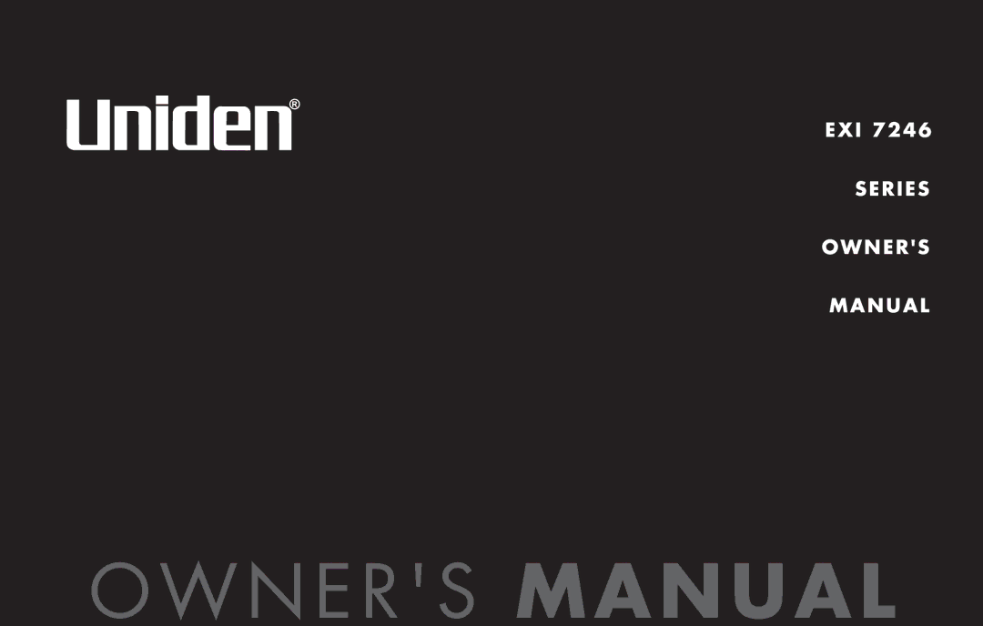 Uniden EXI 7246 Series manual 