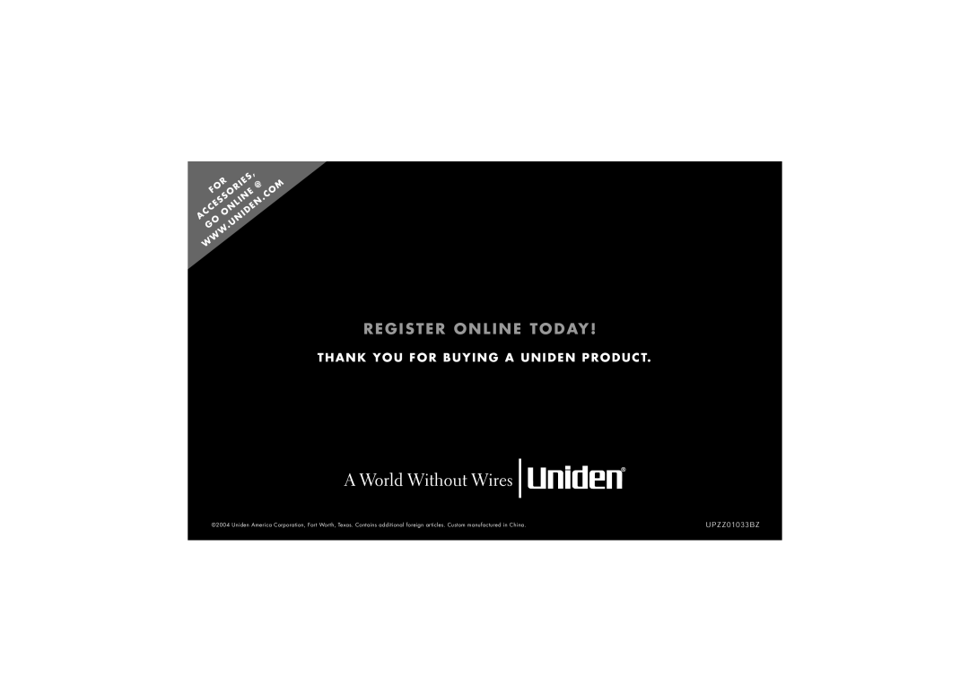 Uniden EXI 7246 Series manual Register Online Today 