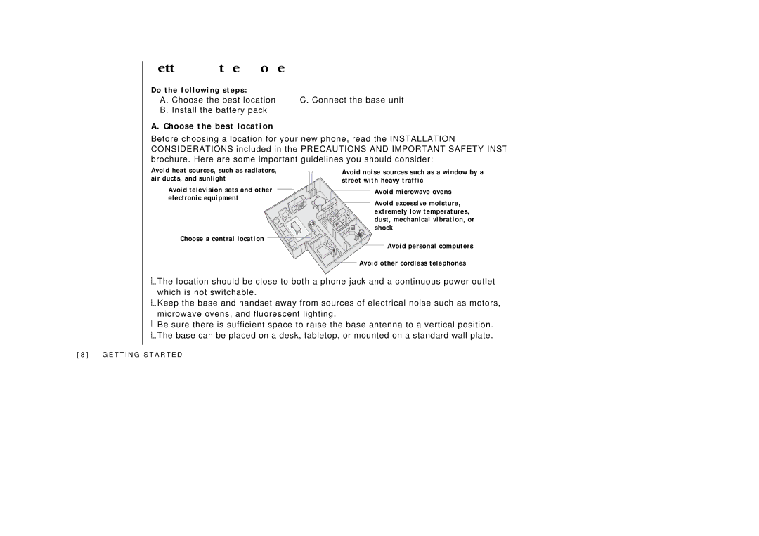 Uniden EXI2246 manual Setting up the Phone, Choose the best location, Do the following steps 