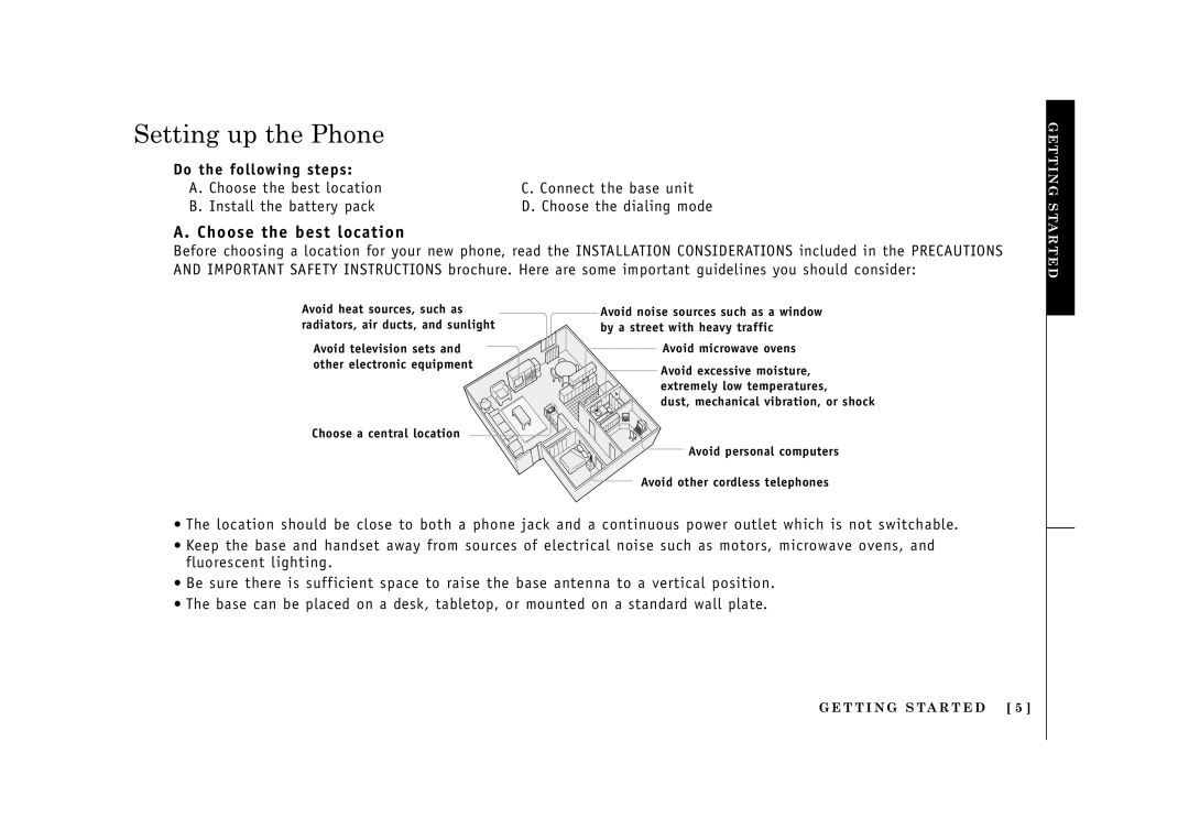 Uniden EXI2965, EXI2960 manual Setting up the Phone, Choose the best location, Do the following steps 