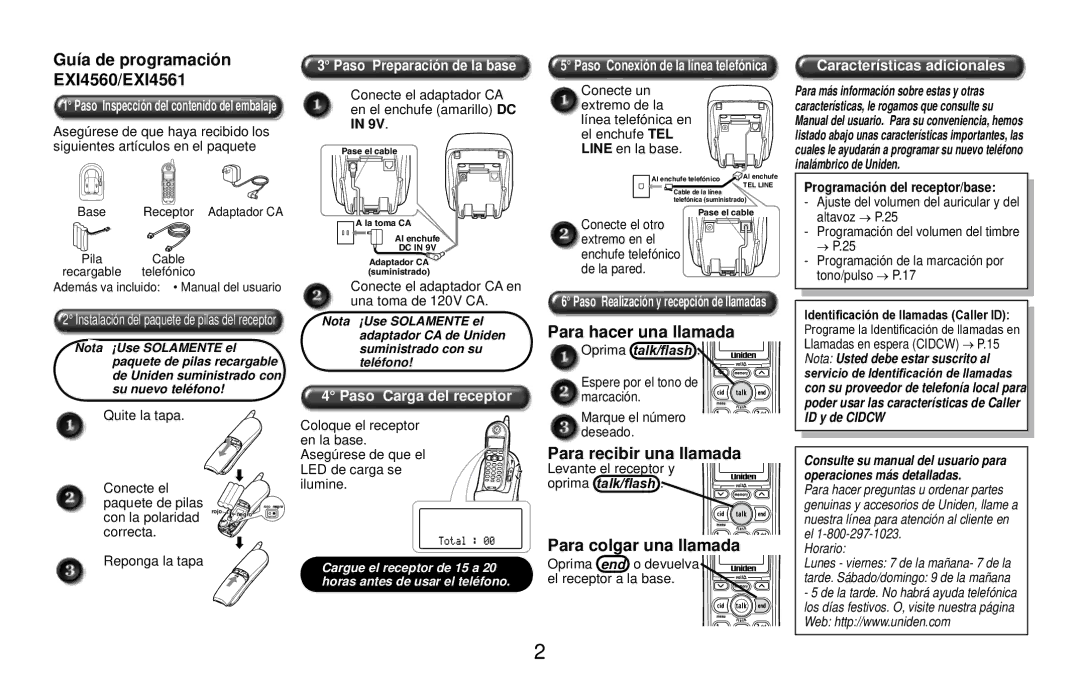 Uniden EXI4560 manual Para hacer una llamada 