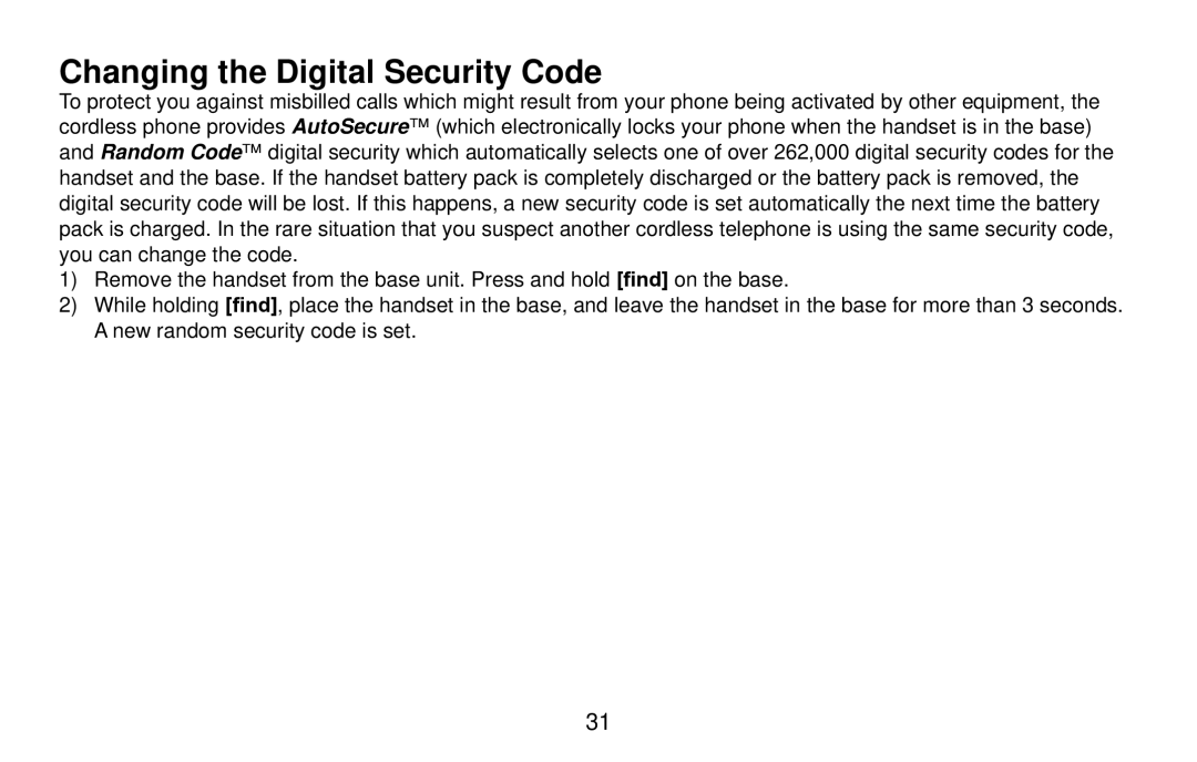 Uniden EXI4561 manual Changing the Digital Security Code 