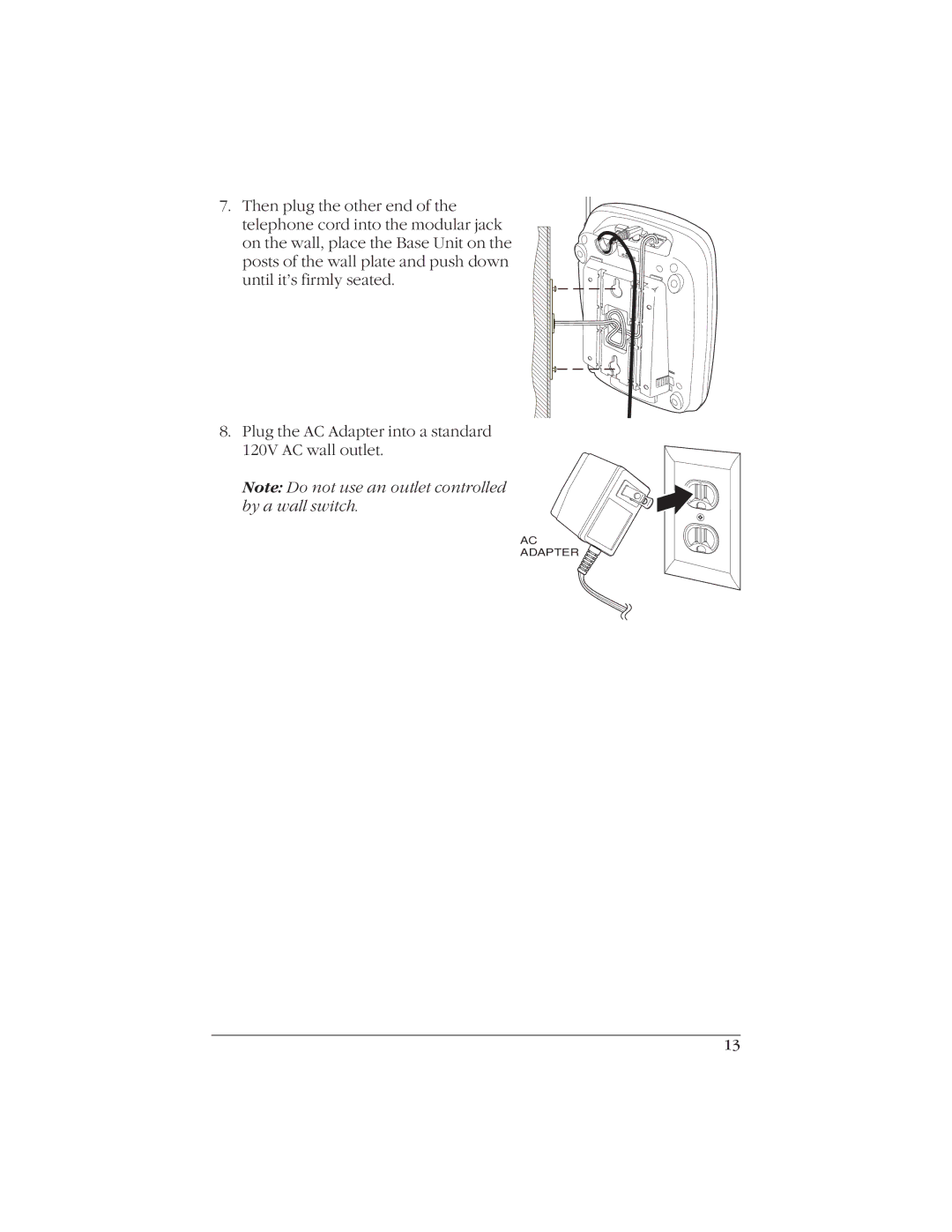 Uniden EXI916 manual Adapter 