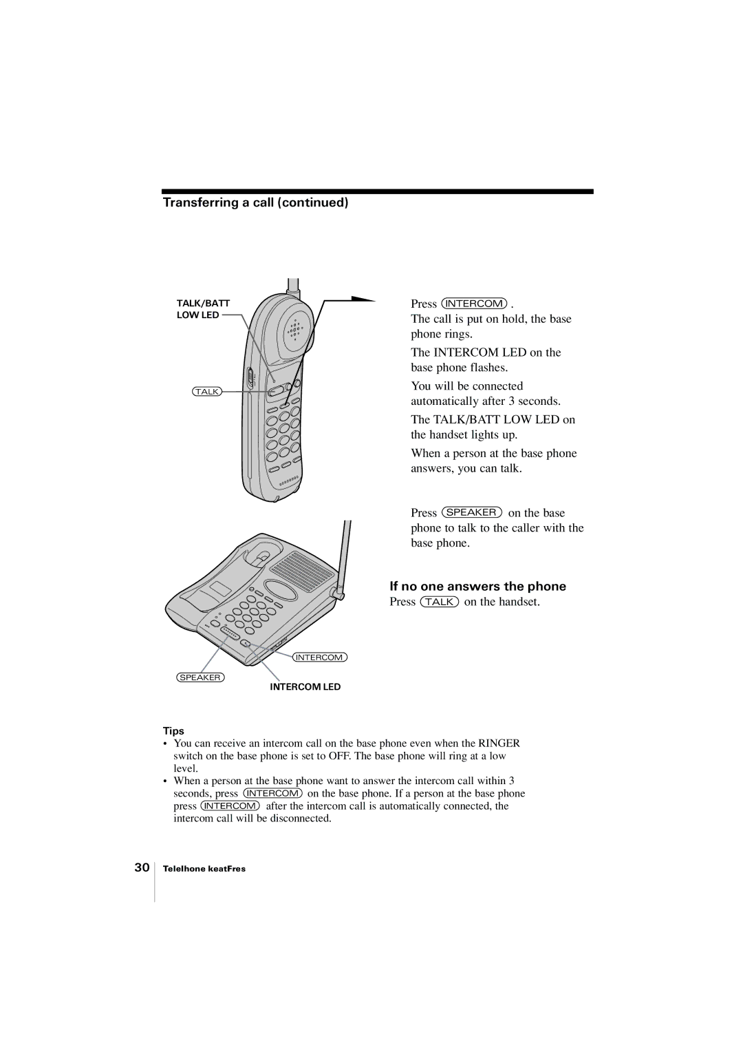 Uniden EXP2905 manual To transfer from the handset to the base phone, Transferring a call 