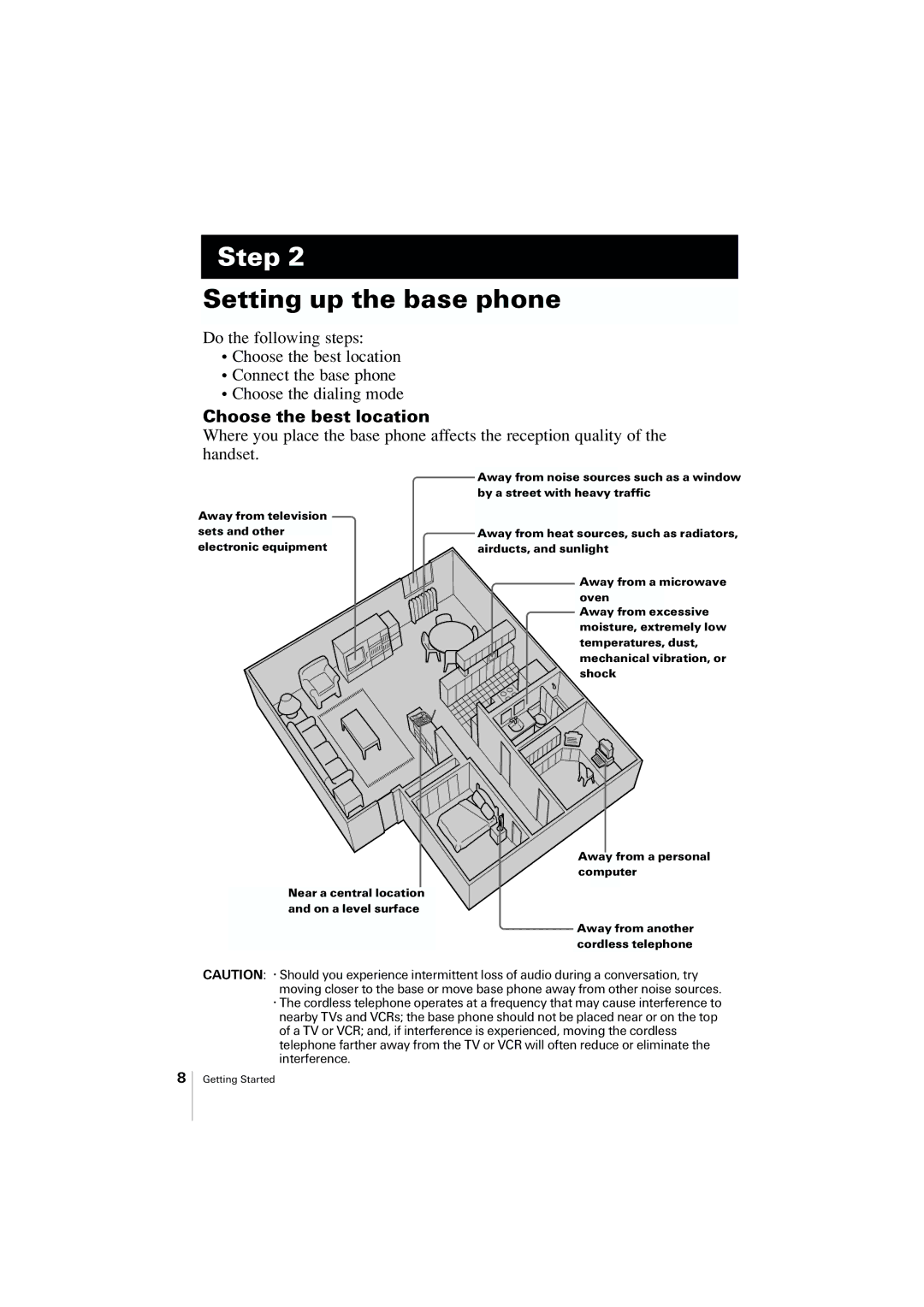Uniden EXP2905 manual Setting up the base phone, Choose the best location 