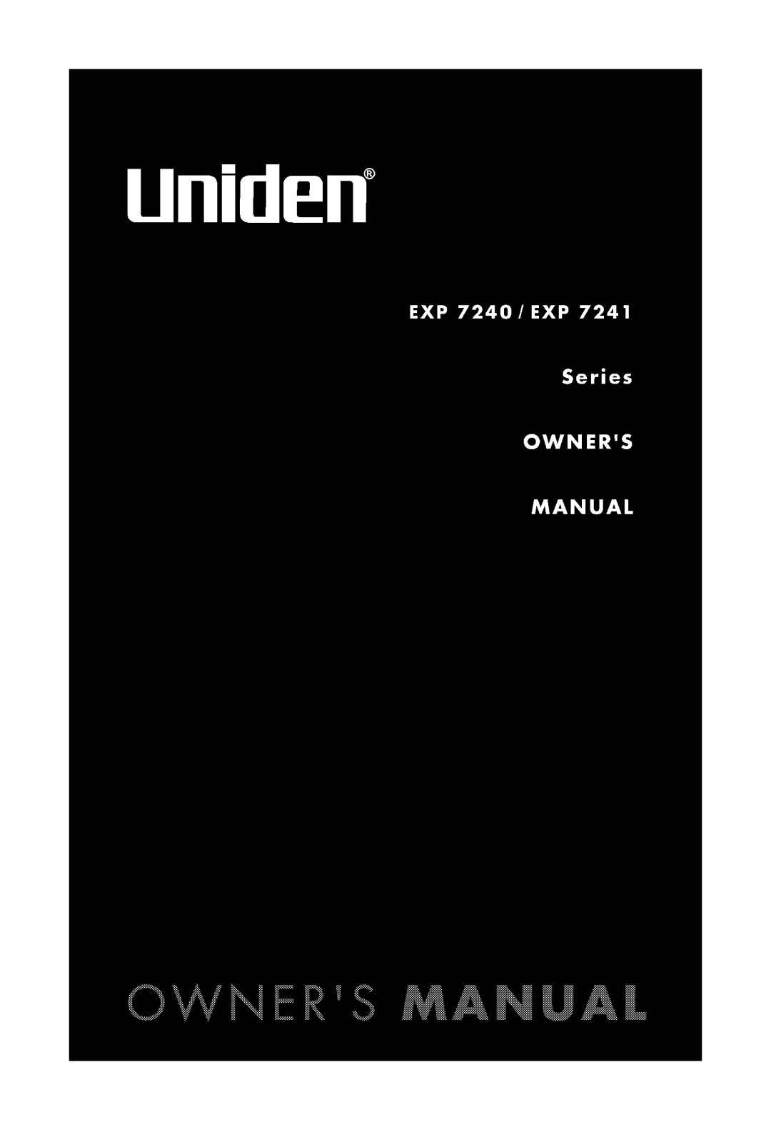 Uniden EXP7240, EXP7241 manual 