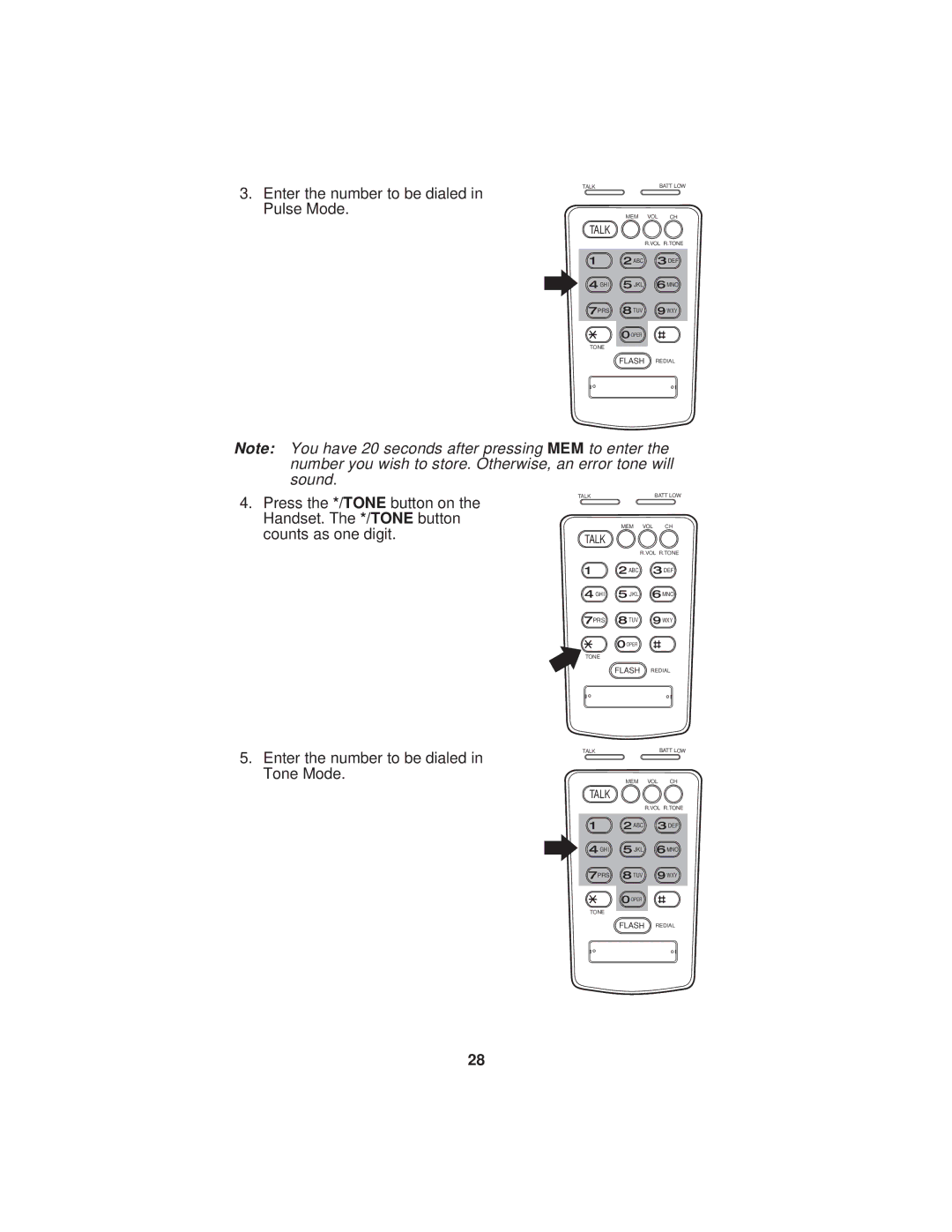 Uniden EXP900 important safety instructions Enter the number to be dialed in Pulse Mode 