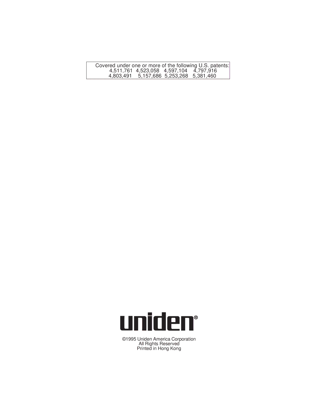 Uniden EXP900 important safety instructions Uniden America Corporation All Rights Reserved 