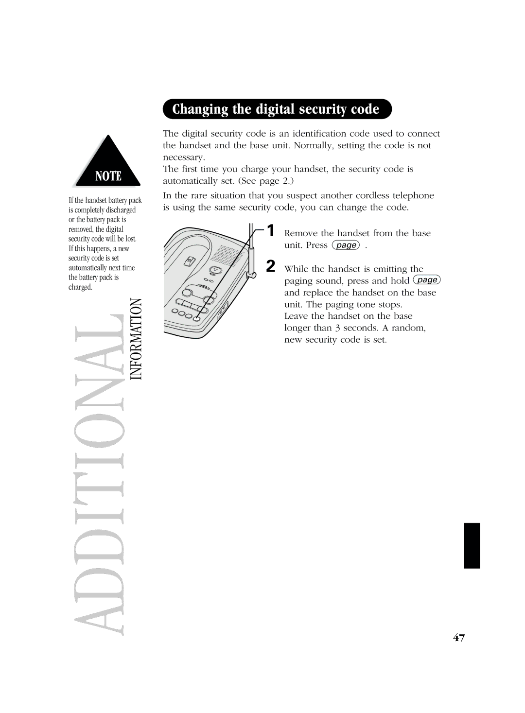 Uniden EXS 2080 manual Additional Information 