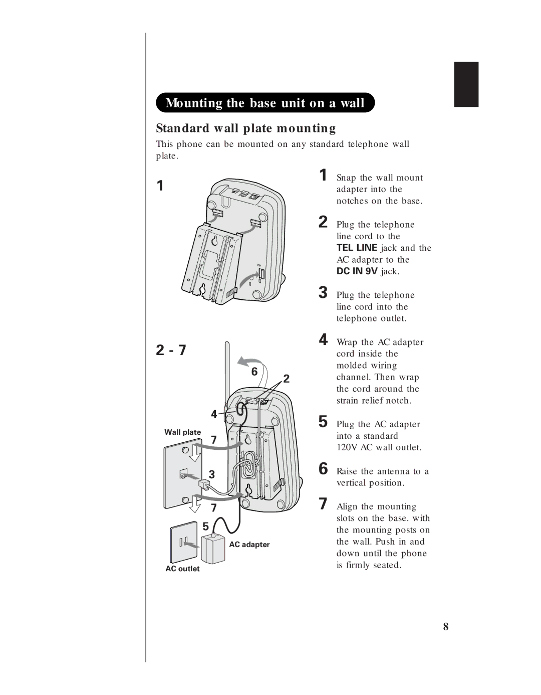 Uniden EXS 9910 manual DC in 9V jack 