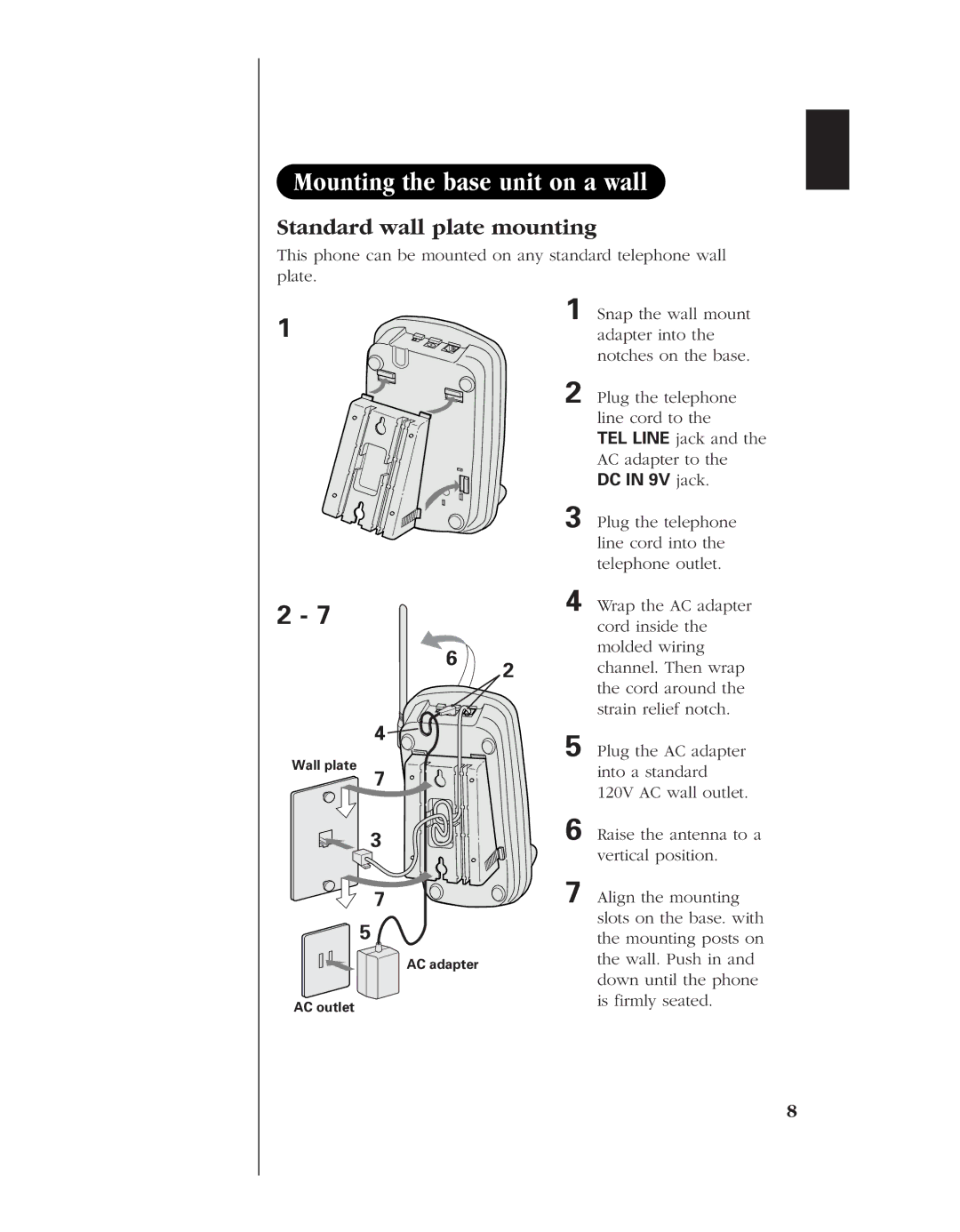 Uniden EXS 9960 manual DC in 9V jack 