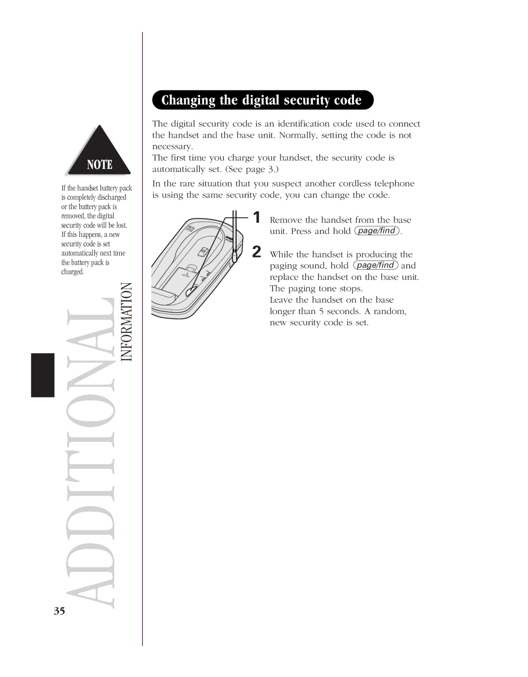 Uniden EXS 9960 manual Changing the digital security code, Unit. Press and hold 