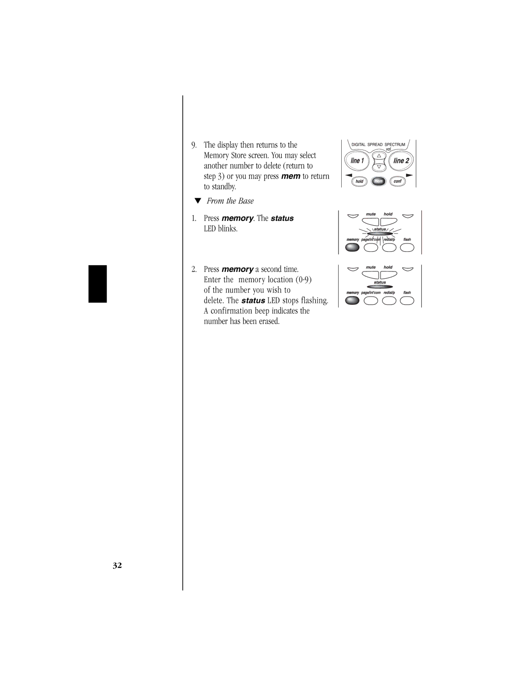 Uniden EXS 9965 manual From the Base 