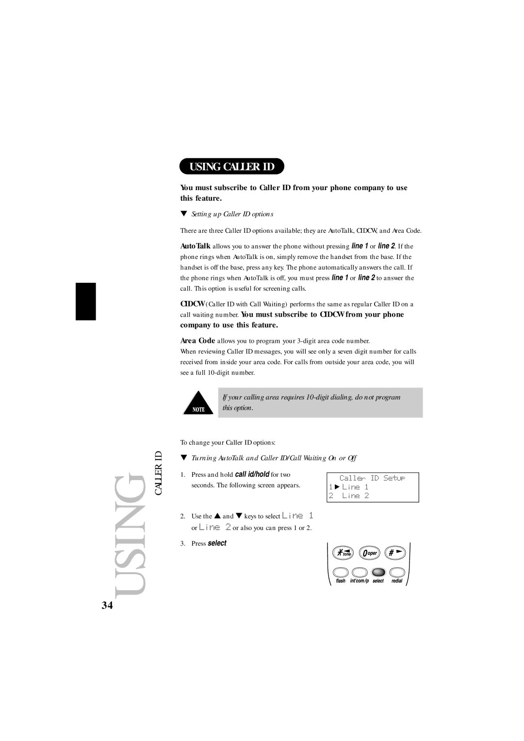 Uniden EXS 9995 manual Using Caller ID, Setting up Caller ID options, To change your Caller ID options 