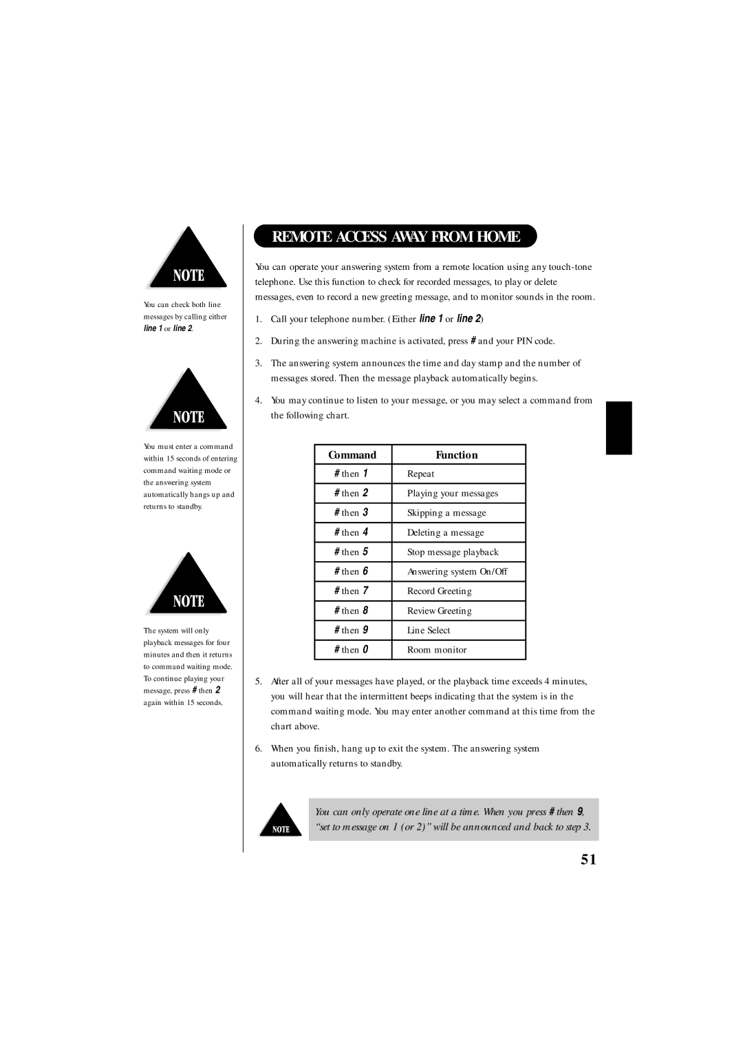 Uniden EXS 9995 manual Remote Access Away from Home 